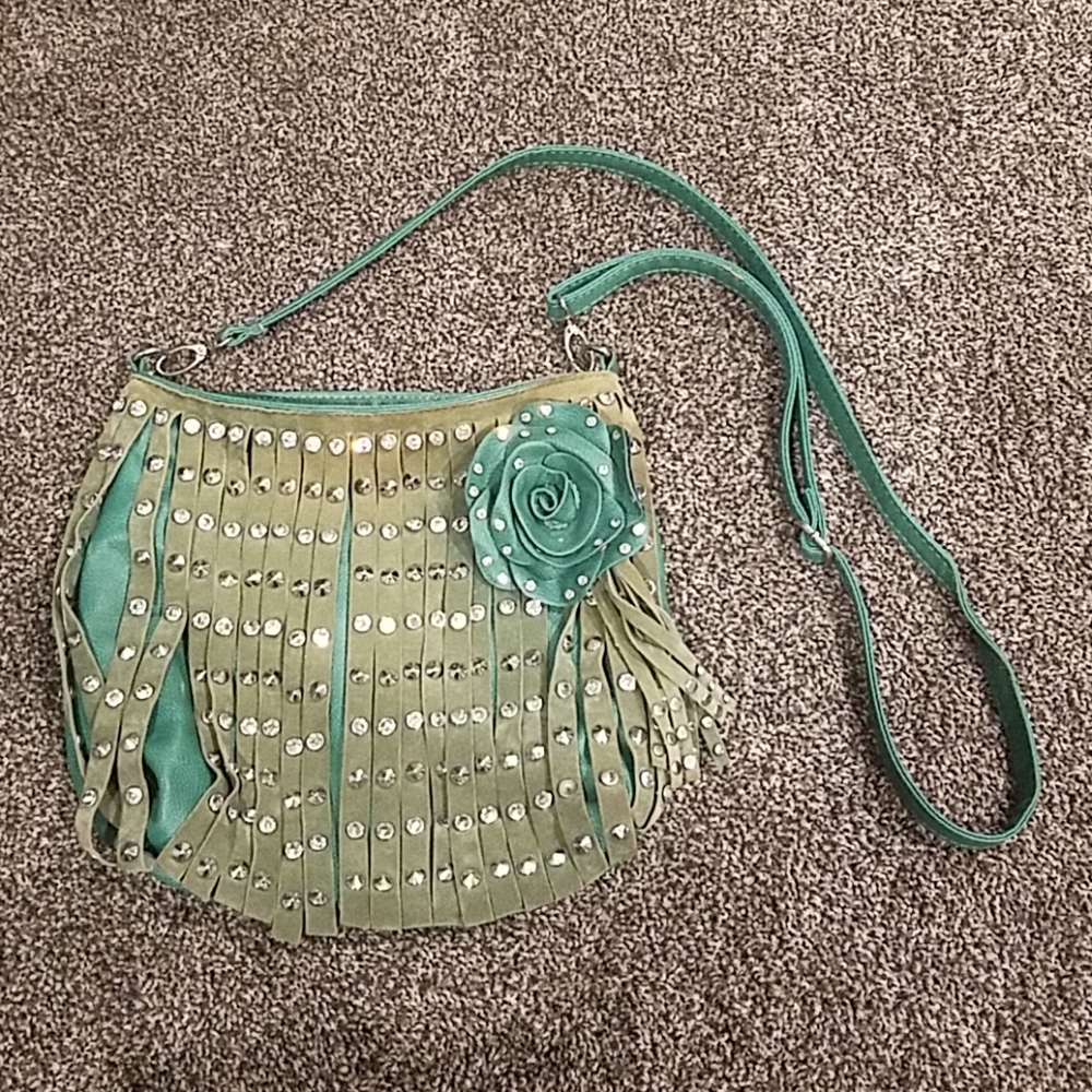 BKE blue purse with rhinestones !